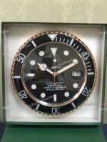 New 2017 Upgraded Replica Rolex Submariner w cyclops Wall Clock Rose Gold Black Face 34mm_th.jpg